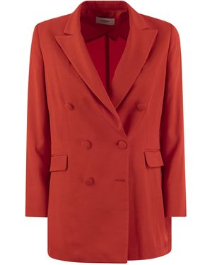 SAULINA Anita Viskose Doppelbrustblazer - Rot
