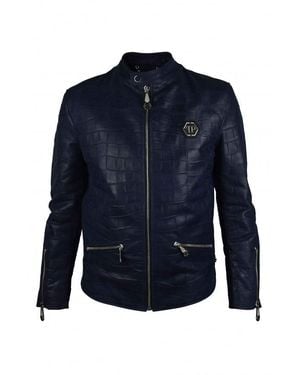 Philipp Plein Biker Jacket - Blue