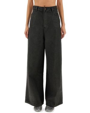 Alysi "Super Flare" Denim Pants - Black