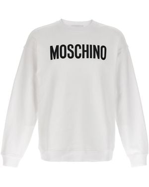 Moschino Bold Logo Print Organic Cotton Sweatshirt - White