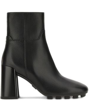 Hogan 90Mm Leather Boots - Black