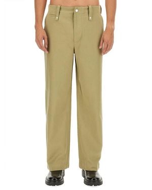 Burberry Satin Si Cotton Trousers - Green