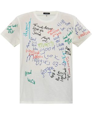 R13 T-Shirt Met Print - Wit