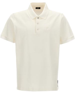 Fendi 'reliëf' Poloshirt - Wit