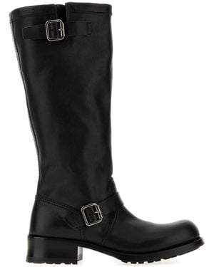 Prada Leather Boots - Black