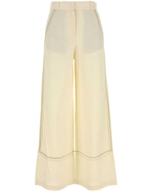 Camilla & Marc Cream Linen Blend Fortuna Wide Leg Pant - White