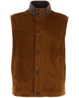 Brioni Mock Collar Jacket - Brown