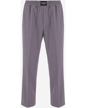 Just Cavalli Stretch Viscose Blend Trousers With Logo - Grey