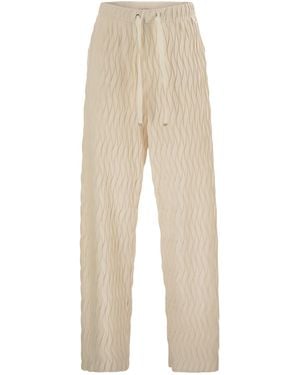 Herno Trousers With Crumpled Effect - Natural