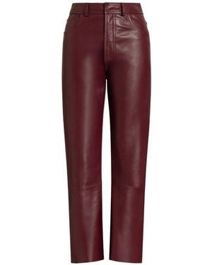 Alberta Ferretti Faux Leather Trousers - Red