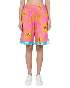 Barrow Sunflower Print Bermuda Shorts - Pink