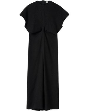 TOTEME Schwarzes gewebte Kleid mit lockerer Taille