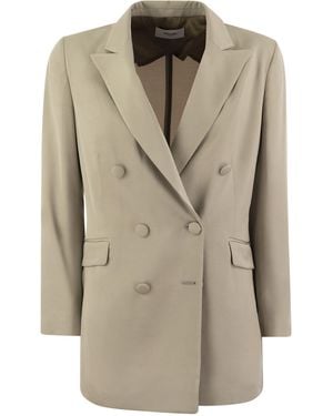 SAULINA Anita Viscose Double Breasted Blazer - Natural