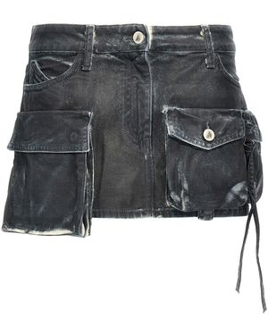 The Attico De Attico Cargo Mini Rok - Grijs