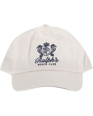 Polo Ralph Lauren Katoenen Baseballpet Met Ralph's Strandclub Borduurwerk - Wit