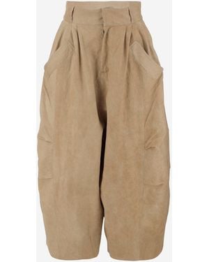Niccolò Pasqualetti Oversized Linen Blend Trousers - Natural