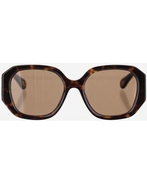 Chloé Gafas de sol de tortoiseshell de logotipo de - Marrón