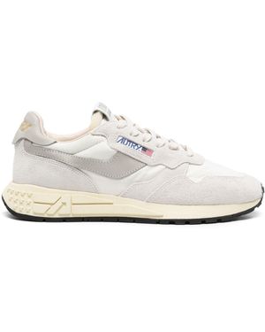 Autry Reelwind Low Trainers In White Nylon And Suede