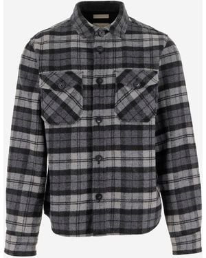 Woolrich Wollmischhemd mit Scheckmuster - Grau