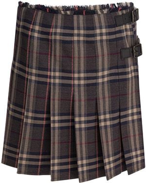 Burberry "Check" Wool Mini Kilt - Schwarz