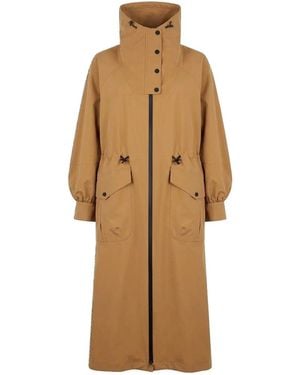 Herno Langer Trenchcoat mit Trichterkragen - Natur