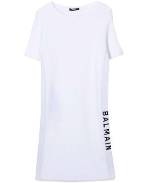 Balmain Logo Dress - White