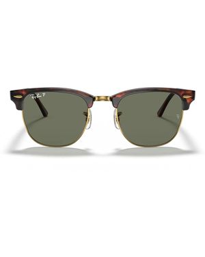 Ray-Ban Sonnenbrille Rb3016 990/58 Clubmaster Schildkröte/Grün G 15 Unisex Polarisiert