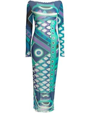 PUCCI "Vivara" Long Dress - Blue