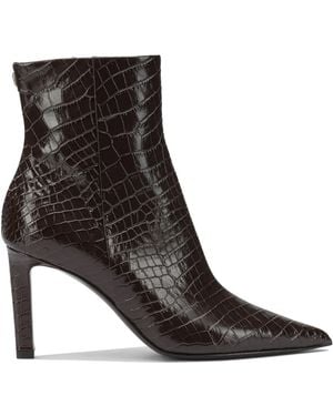 Jimmy Choo "frankie" Enkellaarzen Met Ritssluiting, 85 Mm - Zwart