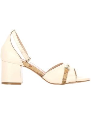 Alviero Martini Sandales à talons en cuir blanc - Neutre