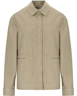 Max Mara Lepre Denim Effect Jacket - Natural