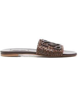 Casadei Leather Flat Sandals - White