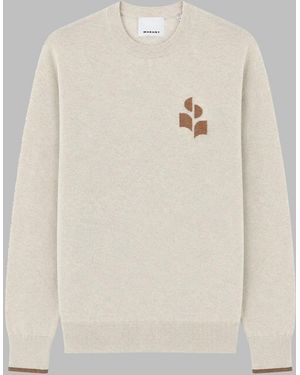 Isabel Marant Logo-Embroidered Crewneck Jumper - Natural