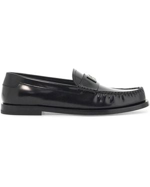 Dolce & Gabbana Brushed Leather Loafers - Black