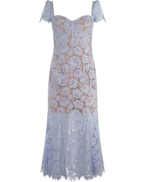 Self-Portrait Self Portrait Dress Made Of Cotton Blend - Blue