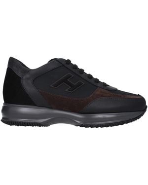 Hogan Trainers Interactive Uomo Tessuto Nero/Marrone - Blue