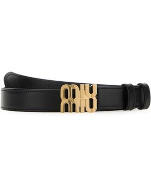 Miu Miu Leather Belt - Black