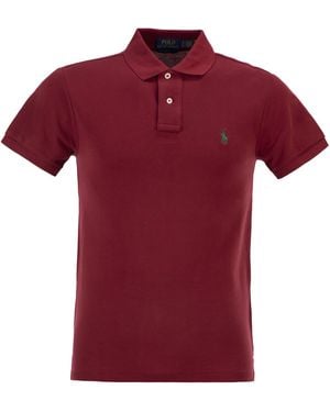 Polo Ralph Lauren Slim Fit Pique Polo Shirt - Red