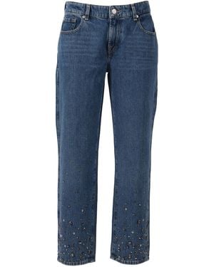 7 For All Mankind Calie Straight Ankle Dance With Crystals & Studs - Blue