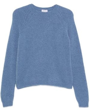 Base London Basiswollen Trui Met Ronde Hals - Blauw