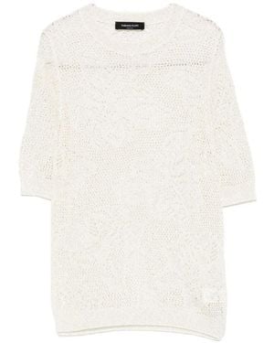 Fabiana Filippi Openwork Crewneck T-Shirt - White
