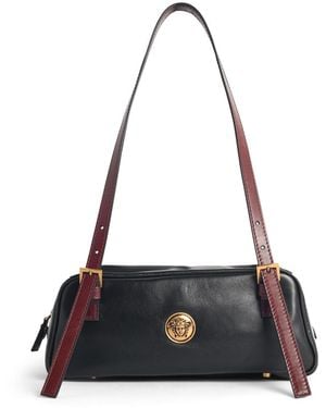 Versace 'emblème' Bowlingtas Van Zwart Nappaleer