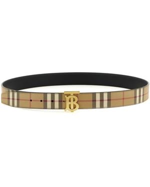 Burberry Tb Buckle Reversible Belt - White
