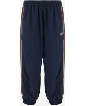 Willy Chavarria Nylon Trousers With Side Bands - Blue