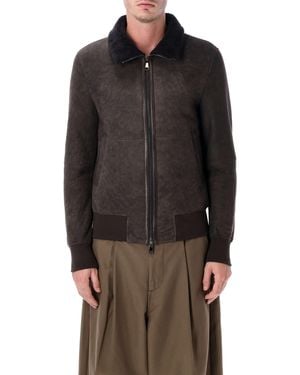 S.W.O.R.D 6.6.44 Shearling Jacket With Fur Collar - Black
