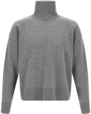Ami Paris Puff Logo Sweater - Grau