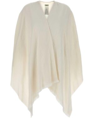 Fendi Poncho 140X155 Ff Riga - White