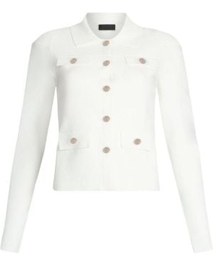Liu Jo Fitted Jacket With Classic Collar And Decorative Buttons - White
