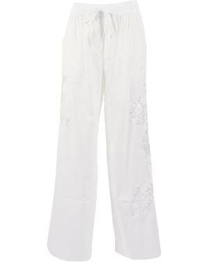 P.A.R.O.S.H. P.A.R.O..H. Pants With Embroidery Polyamide Cotton - White
