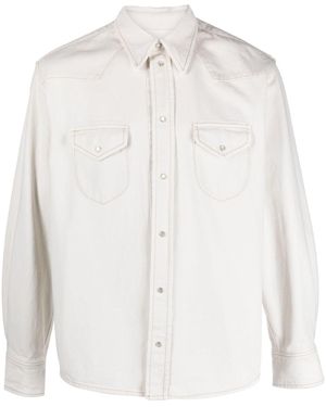 Bally Camicia denim con decorazione perle - Bianco